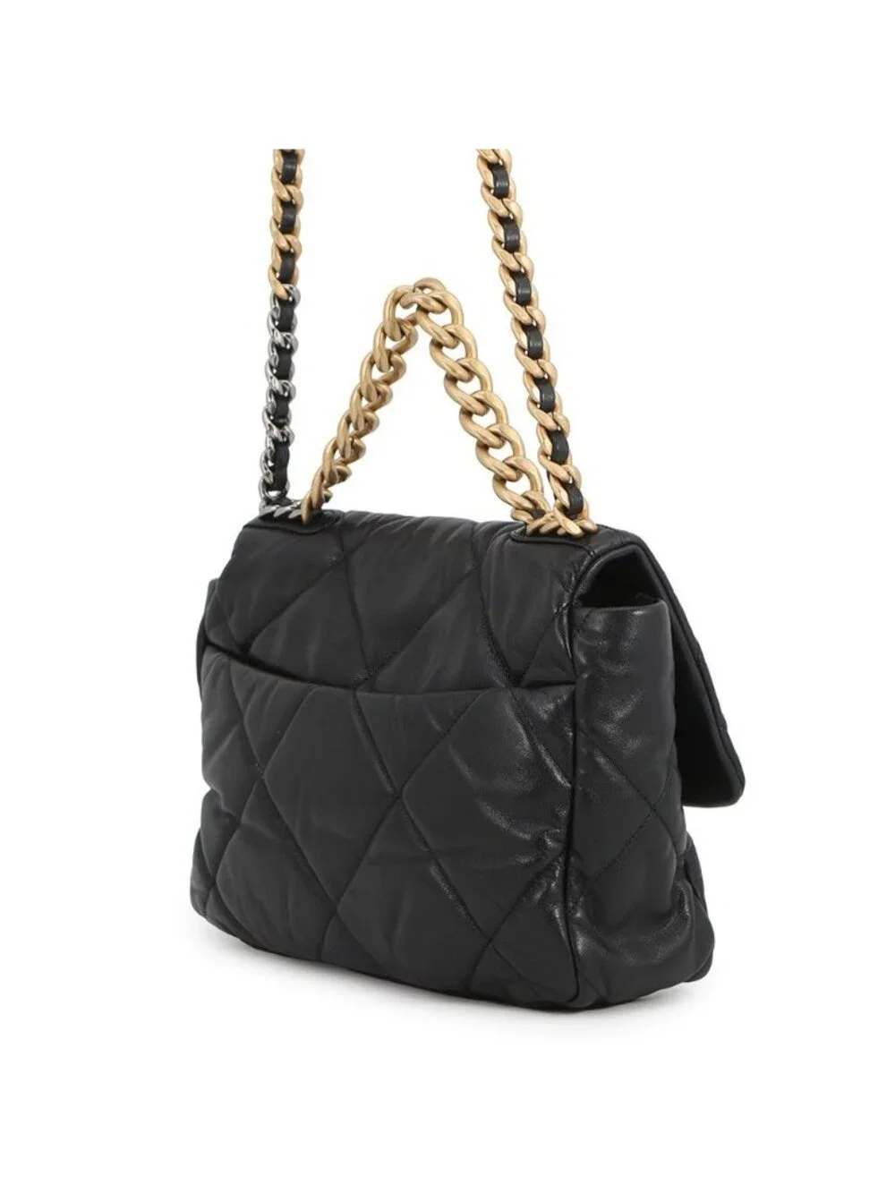 Chanel Chain Shoulder Bag 19 Large Lambskin 2-Way Black